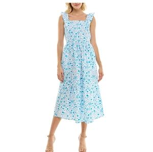 Draper James ruffle Sleeve Floral Midi Dress